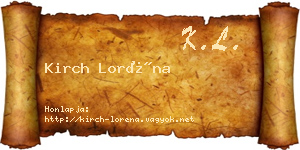 Kirch Loréna névjegykártya